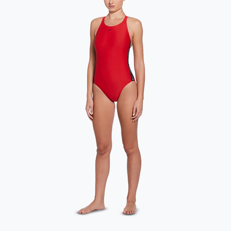 Dámské jednodílné plavky Nike Logo Tape Fastback university red 2