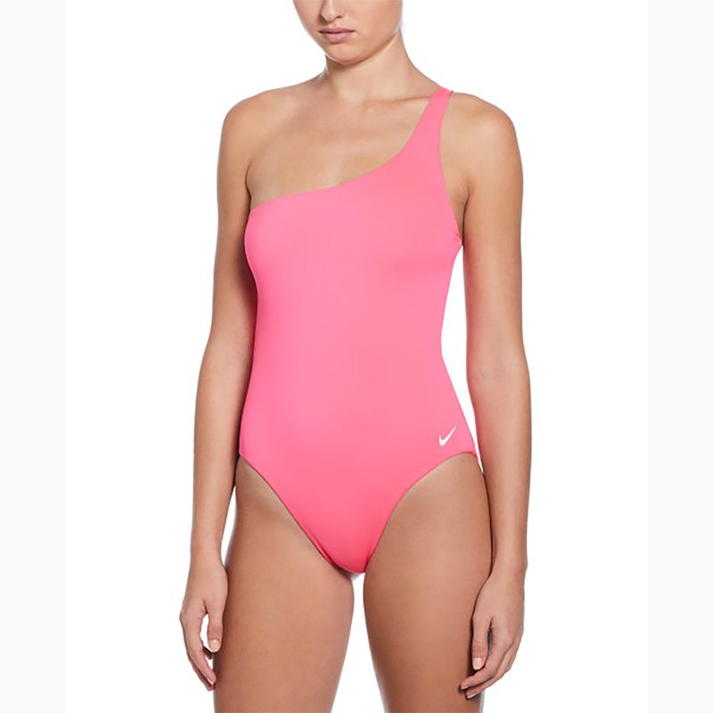 Dámské jednodílné plavky Nike Essential Asymmetrical hyper pink