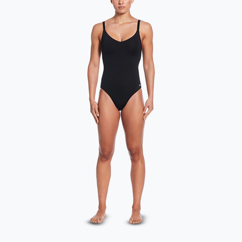 Dámské jednodílné plavky Nike Essential V-Neck black 2