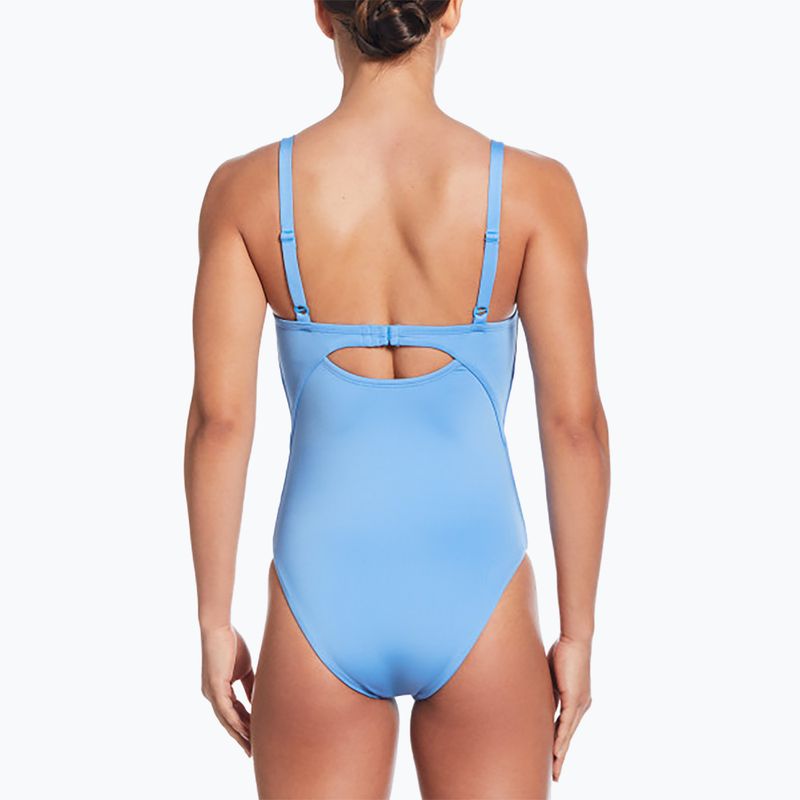 Dámské jednodílné plavky Nike Essential V-Neck university blue 6