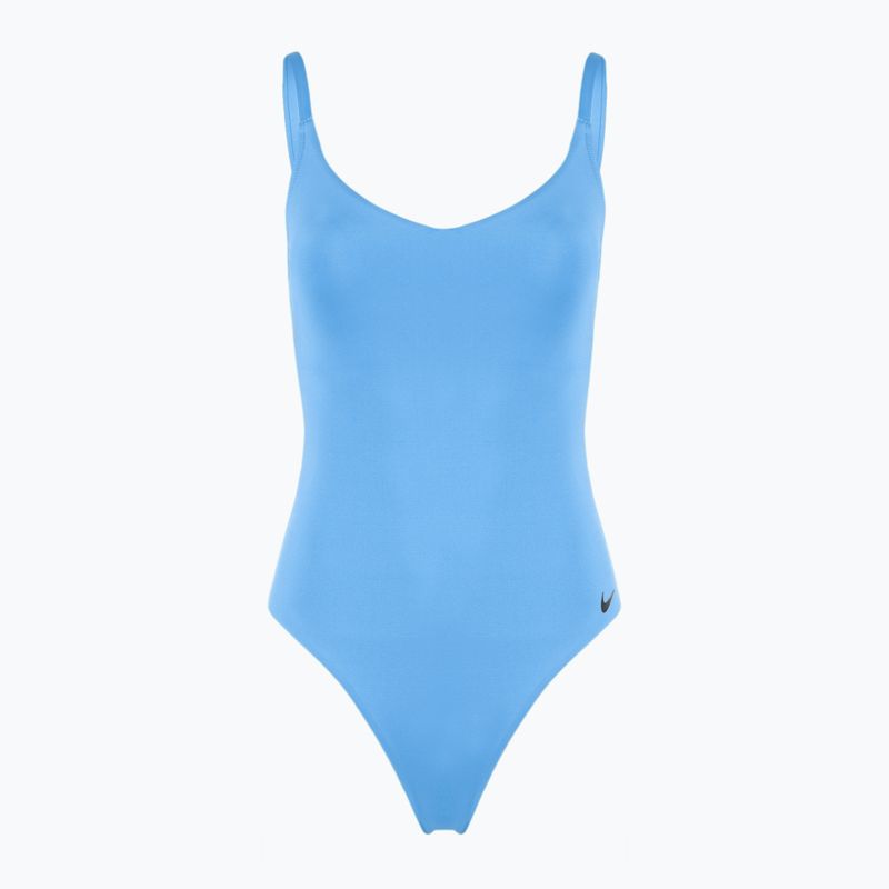 Dámské jednodílné plavky Nike Essential V-Neck university blue