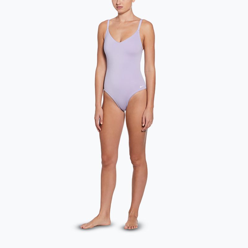 Dámské jednodílné plavky Nike Essential V-Neck hydrangeas 2