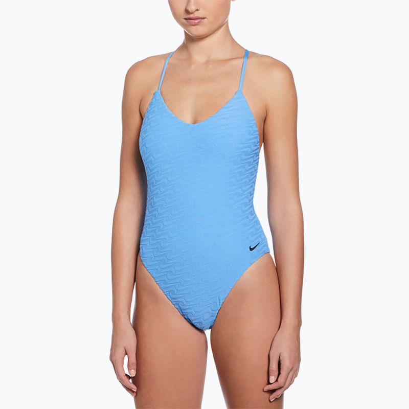 Dámské jednodílné plavky Nike Swoosh Link Y-Back university blue