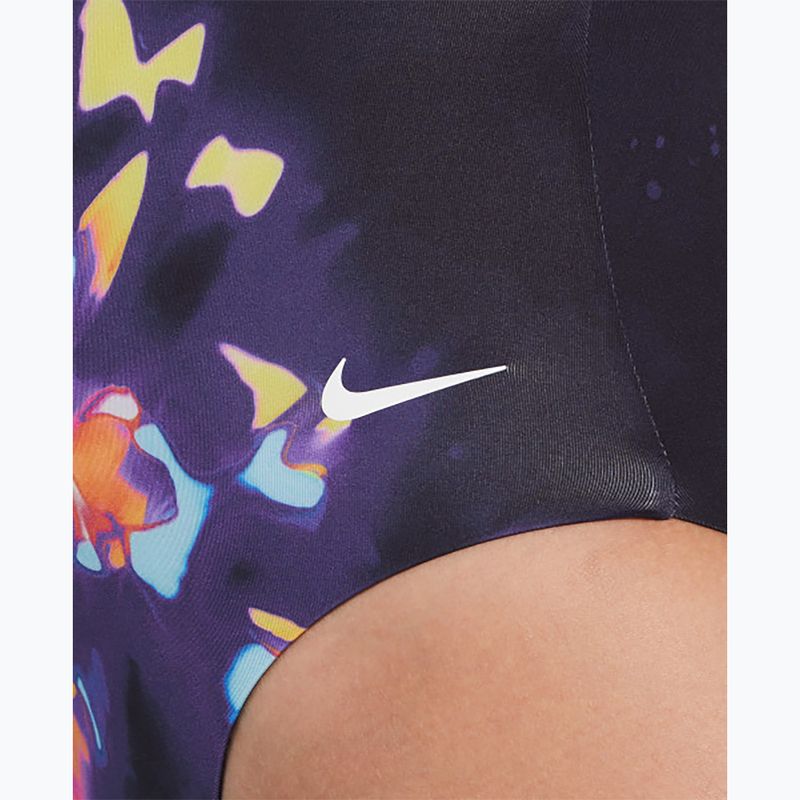 Dámské jednodílné plavky Nike Floral Blur V-Neck black 4