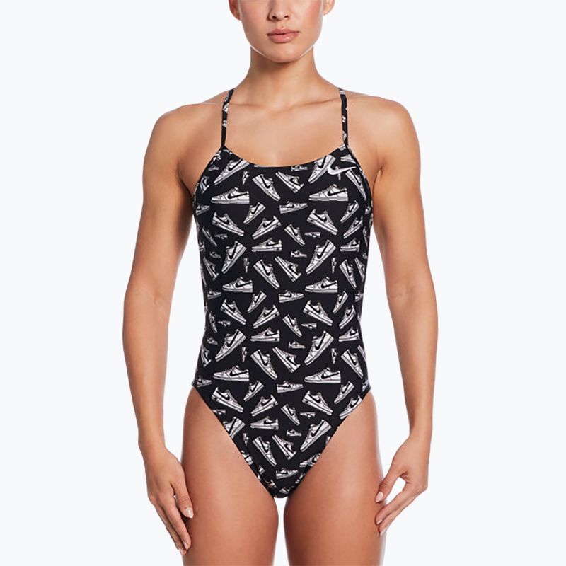 Dámské jednodílné plavky Nike Hydrastrong Cutout jet black