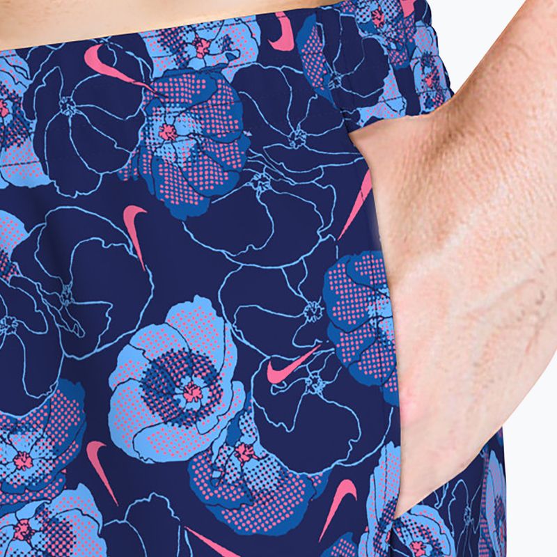 Pánské plavkové šortky Nike Multi Poppy Print 5" Volley midnight navy 5