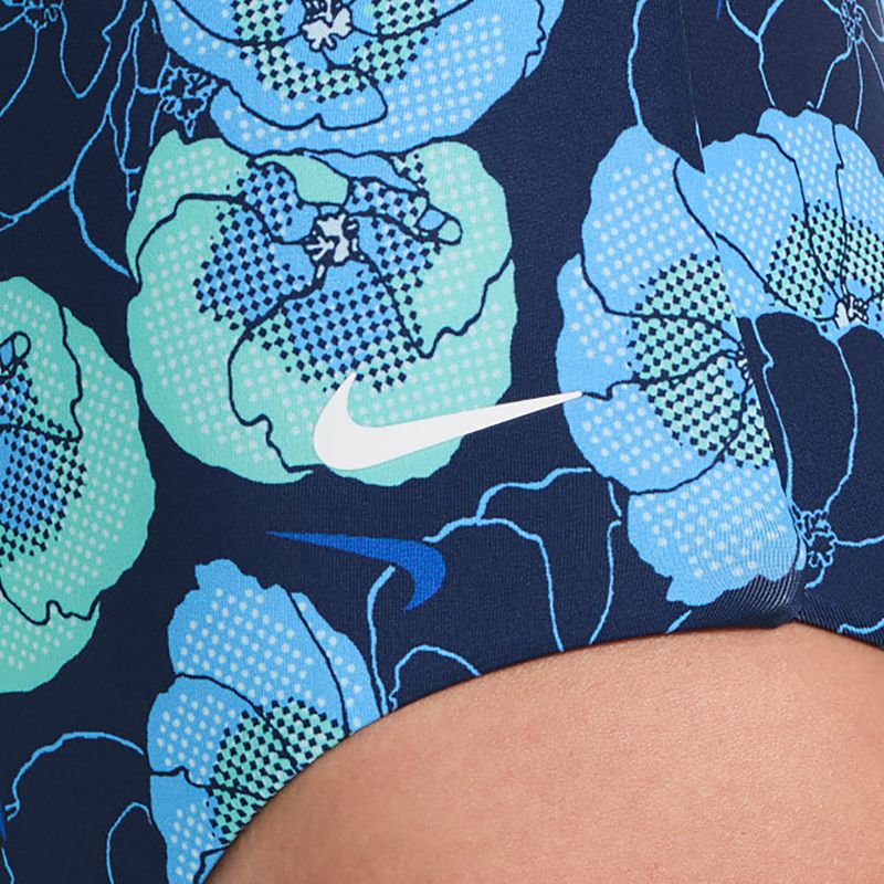 Dámské jednodílné plavky Nike Poppy Print V-Neck midnight navy 5
