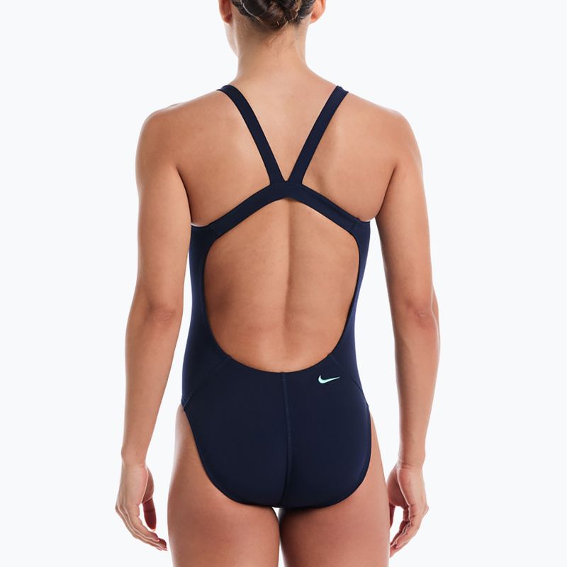Dámské jednodílné plavky Nike Hydrastrong Logo Graphic Fastback midnight navy 3