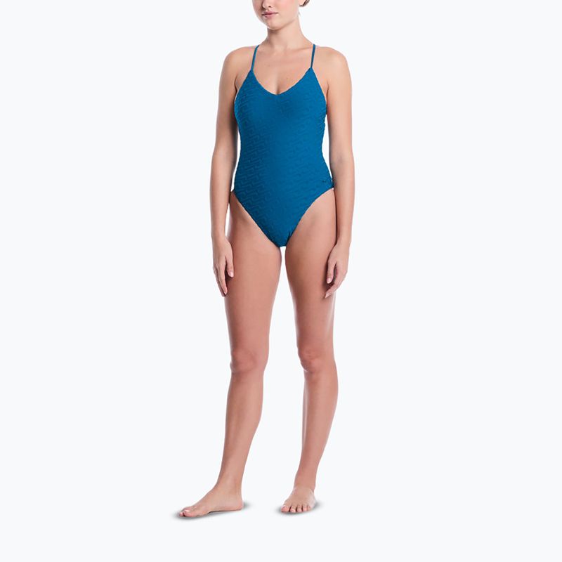 Dámské jednodílné plavky Nike Swoosh Link Y-Back green abyss 2