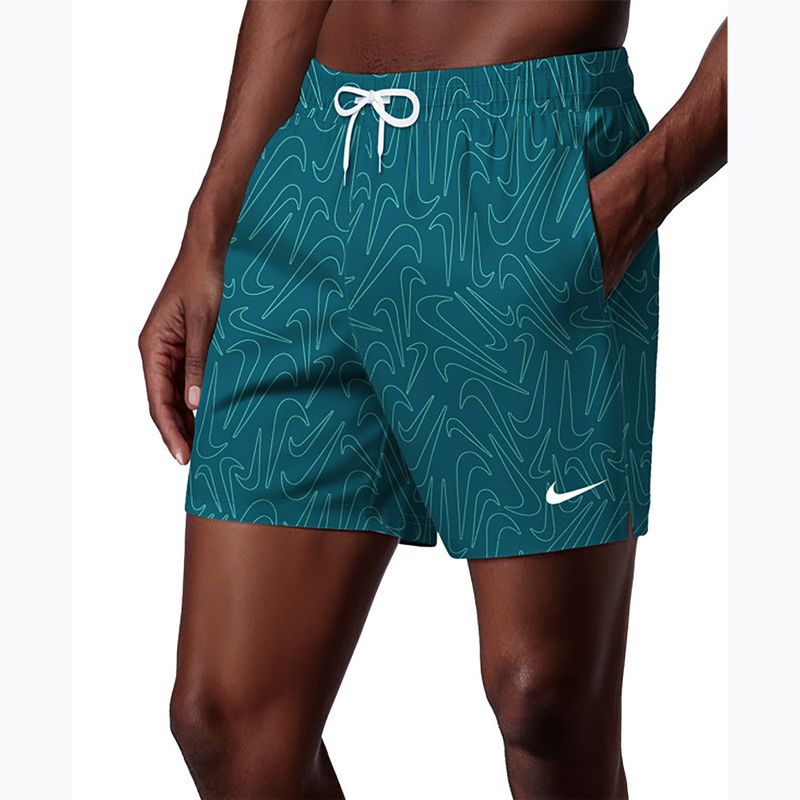 Pánské plavkové šortky Nike Breaker Logofetti 5" Volley green abyss 3