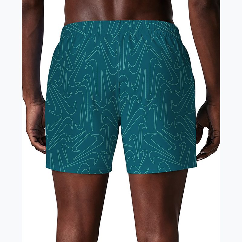 Pánské plavkové šortky Nike Breaker Logofetti 5" Volley green abyss 4