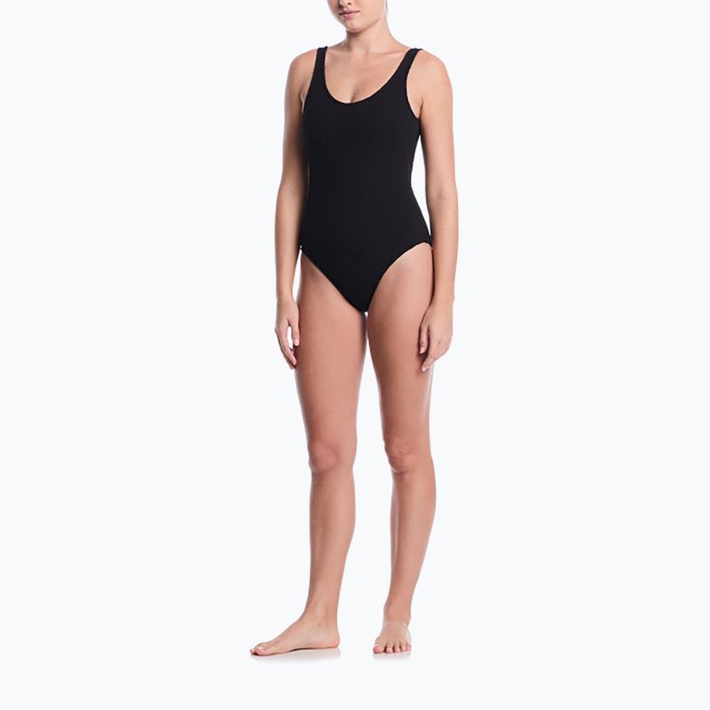 Dámské jednodílné plavky Nike Shoreline Pucker Scoop Neck black 2