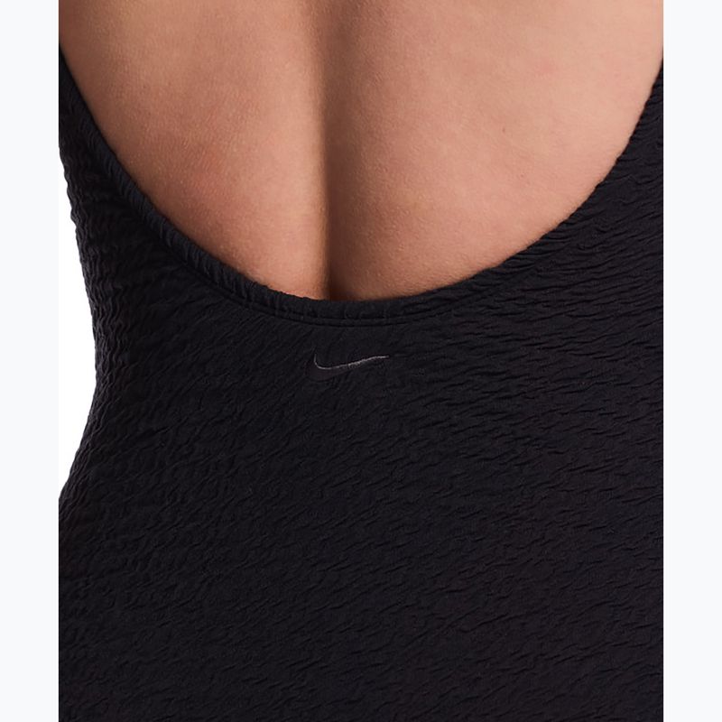 Dámské jednodílné plavky Nike Shoreline Pucker Scoop Neck black 4