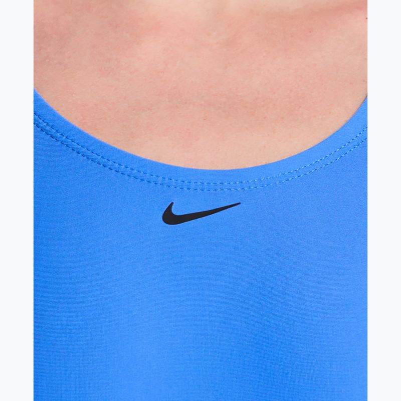 Dámské jednodílné plavky Nike Logo Tape Fastback blue crystal 4