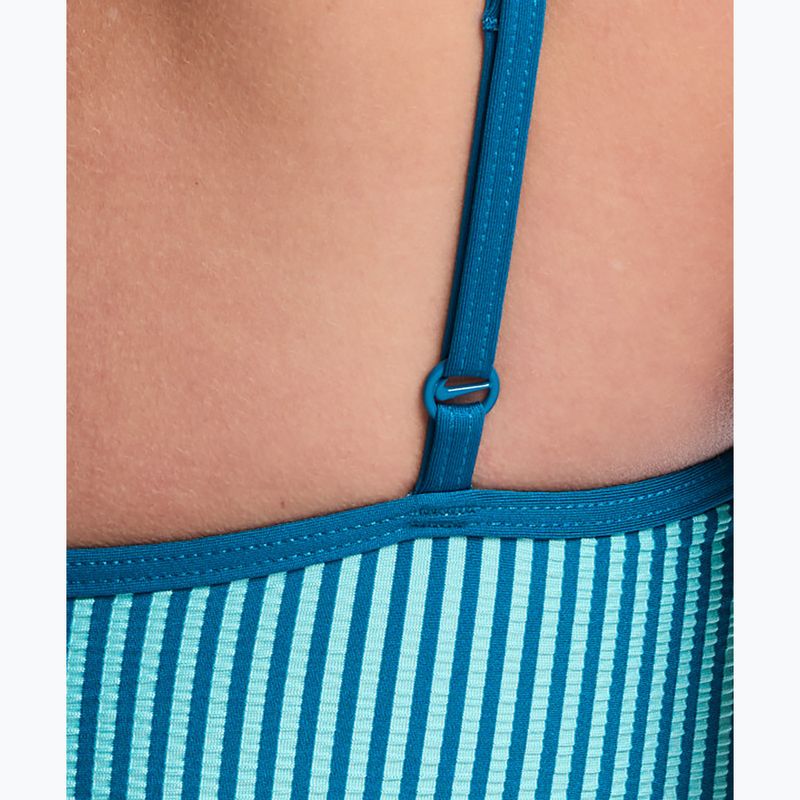 Dámské jednodílné plavky Nike Ocean Bound Ripple Texture Square Neck bleached turquoise 4