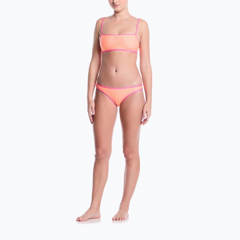 Spodní díl plavek Nike Ripple Texture Hipster Bikini pink glow 2
