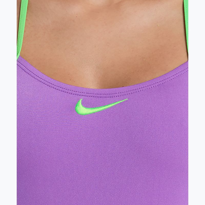 Dámské jednodílné plavky Nike Hydrastrong Logo Graphic T-Back bright violet 4