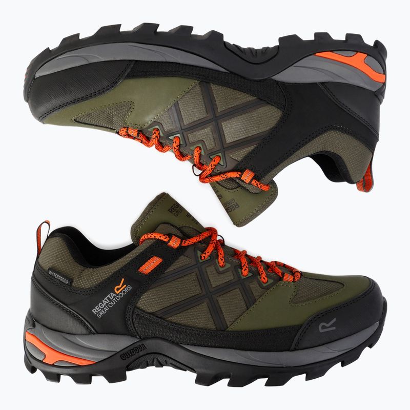 Pánské trekové boty REGATTA Samaris III Low cypress green/blaze orange 11