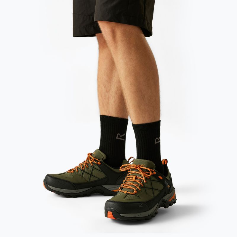 Pánské trekové boty REGATTA Samaris III Low cypress green/blaze orange 16