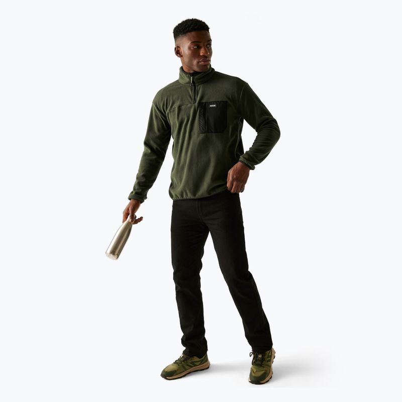 Pánská fleecová mikina REGATTA Frankie Half Zip dark khaki 2
