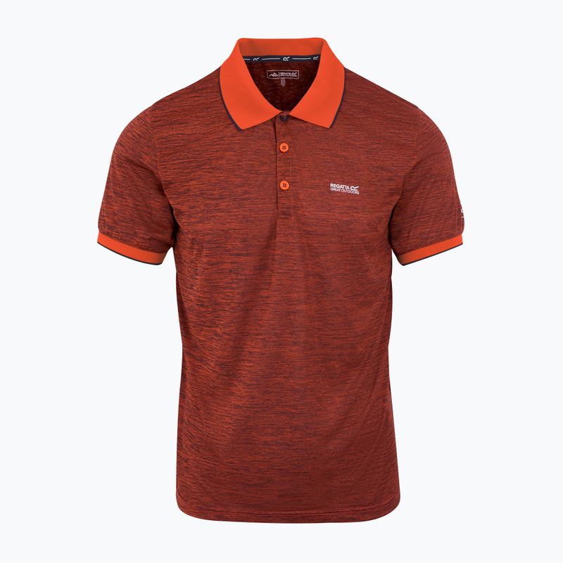 Pánské trekové tričko REGATTA Polo Remex II tangerine tango 3