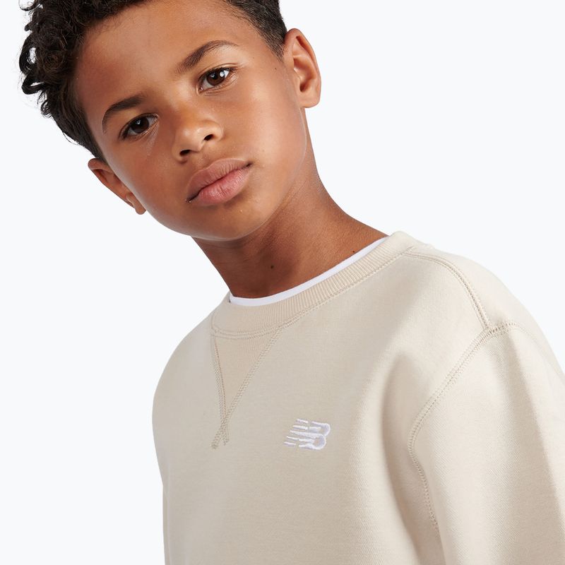 Dětská mikina New Balance Brush Back Small Logo Crew timberwolf 5