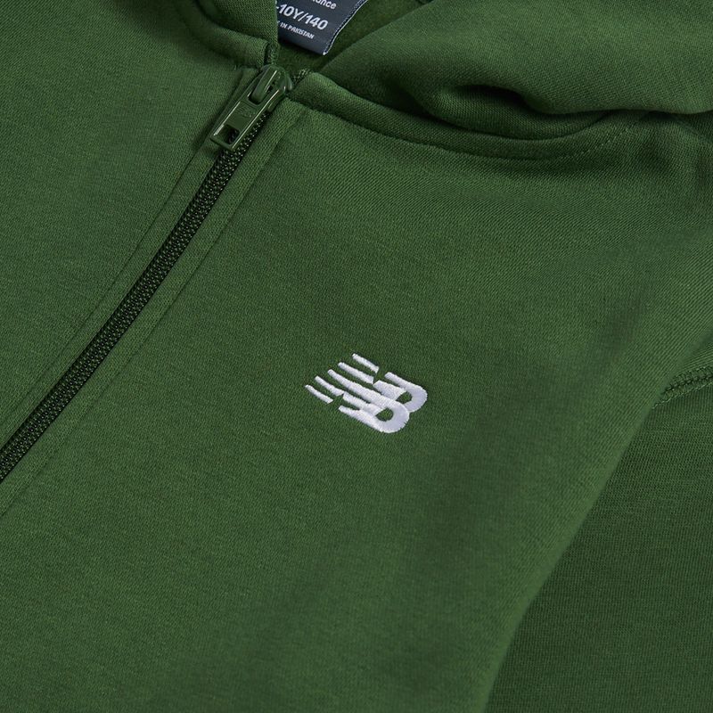 Dětská mikina New Balance Brush Back Small Logo Full Zip Hoodie dark alpine green 3