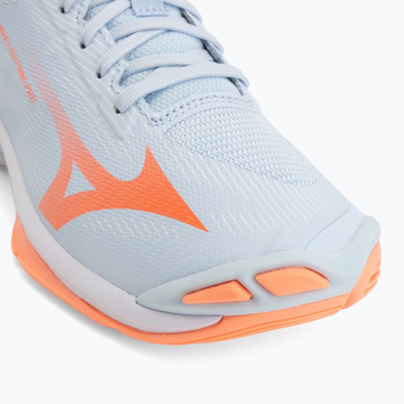 Dámské volejbalové boty Mizuno Wave Lightning Pro blue finch/lava orange/flamingo coral 7