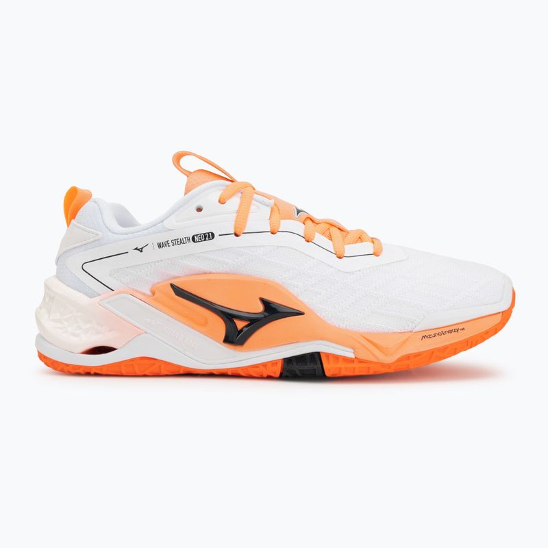 Házenkářské boty Mizuno Wave Stealth Neo 2.1 white/black/flamingo coral 2