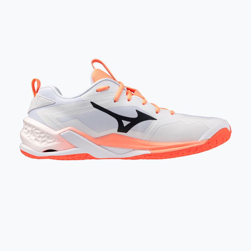 Házenkářské boty Mizuno Wave Stealth Neo 2.1 white/black/flamingo coral 2