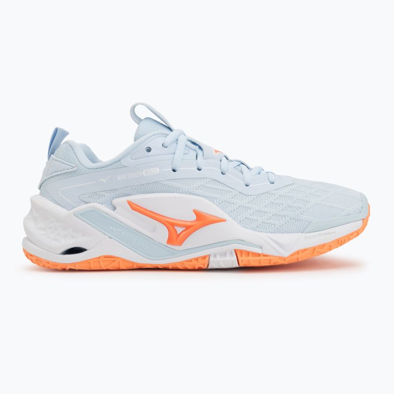 Dámské házenkářské boty Mizuno Wave Stealth Neo 2.1 blue finch/lava orange/white 2