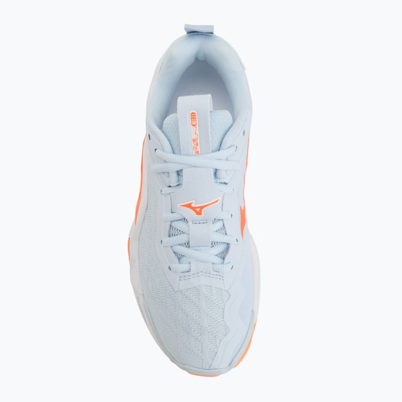 Dámské házenkářské boty Mizuno Wave Stealth Neo 2.1 blue finch/lava orange/white 5