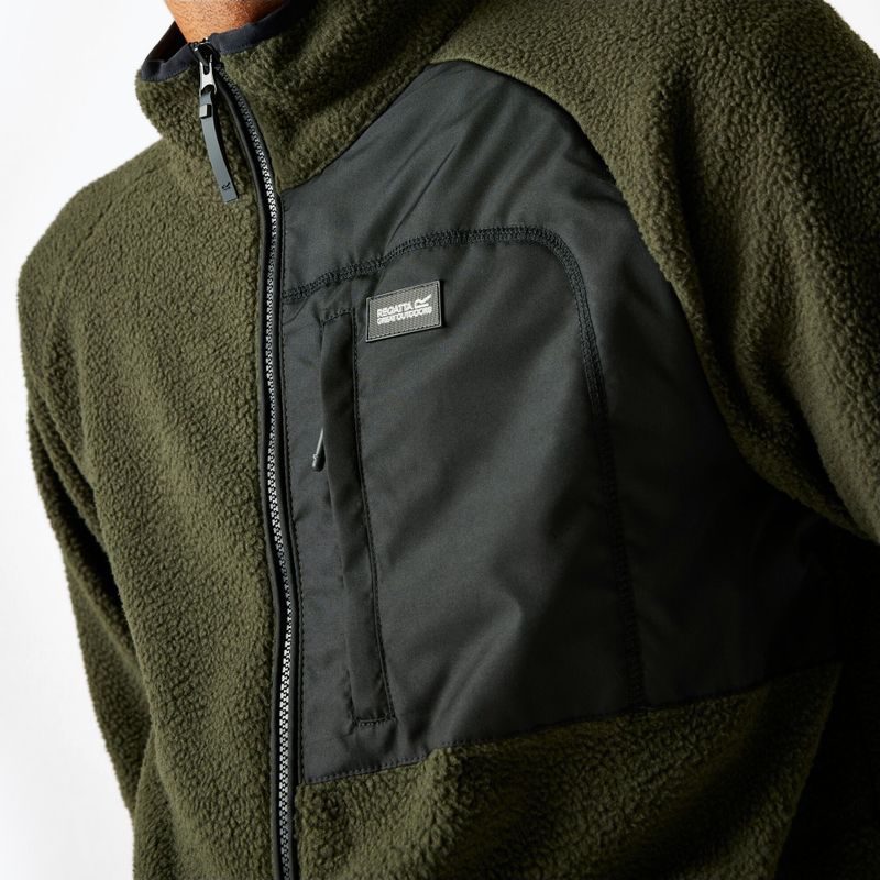 Pánská fleecová mikina REGATTA Frankie Borg dark khaki 4