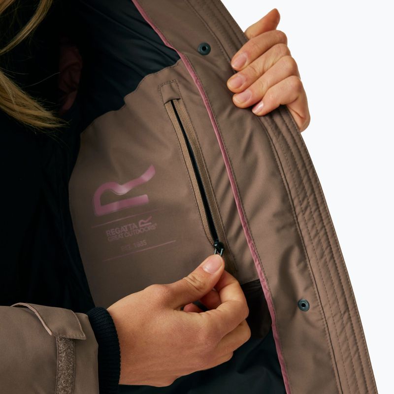 Dámský zateplený kabát REGATTA Eryn mocha/black 9