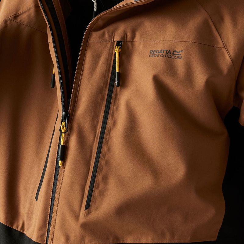 Pánská nepromokavá bunda REGATTA Highton Stretch Padded nut brown/black 6