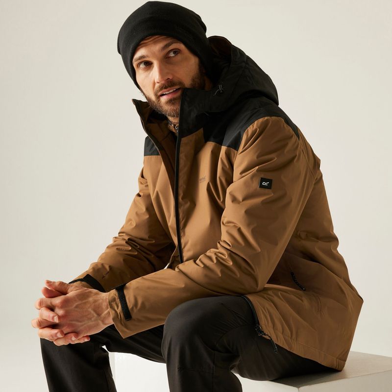 Pánská nepromokavá bunda REGATTA Thornridge nut brown/black 12