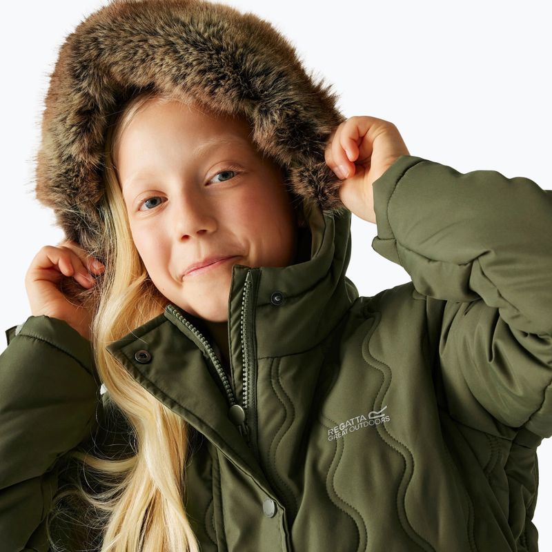 Dětský zateplený kabát Regatta Fabrizia II olive night 7