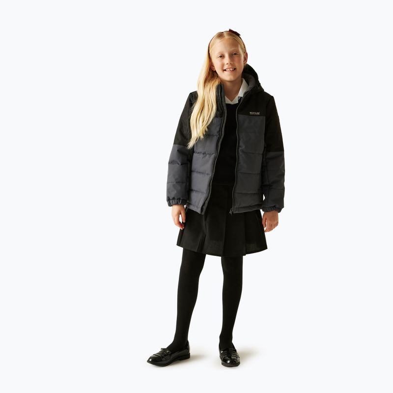 Dětská zateplená bunda REGATTA Lofthouse black/seal green 5