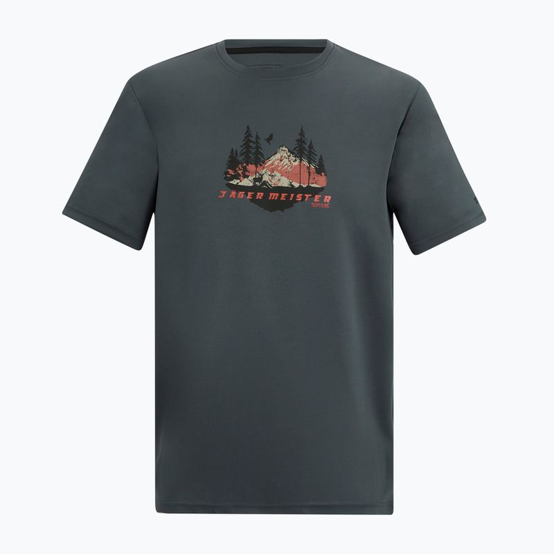 Pánské trekové tričko REGATTA Fingal Slogan dark storm 5