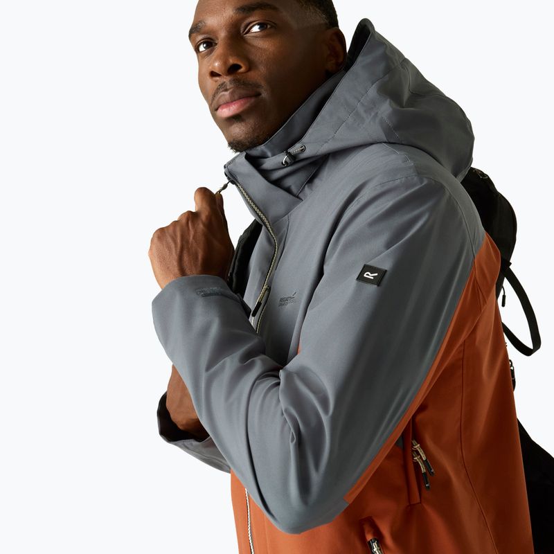 Pánská nepromokavá bunda REGATTA Waterproof Shell Bosfield brick/dark storm 7