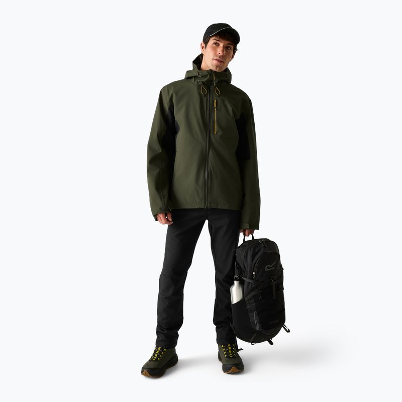 Pánská nepromokavá bunda REGATTA Birchdale II dark khaki/black 2