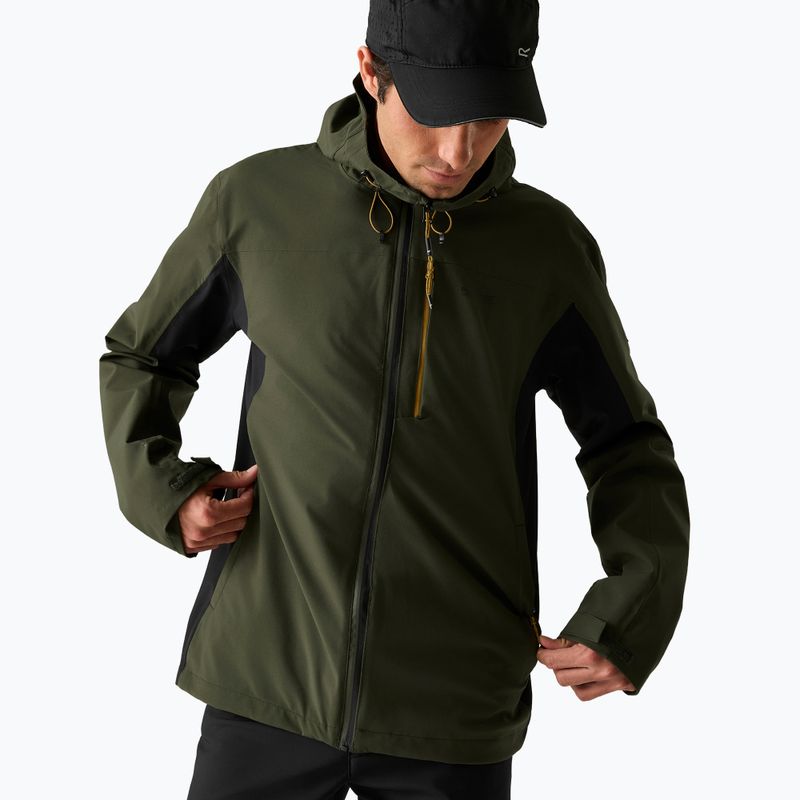 Pánská nepromokavá bunda REGATTA Birchdale II dark khaki/black 3