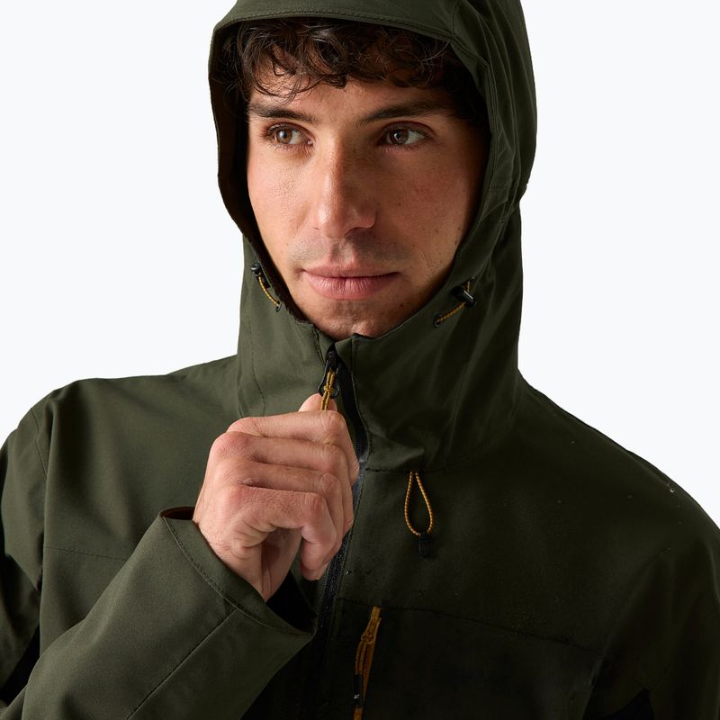 Pánská nepromokavá bunda REGATTA Birchdale II dark khaki/black 7