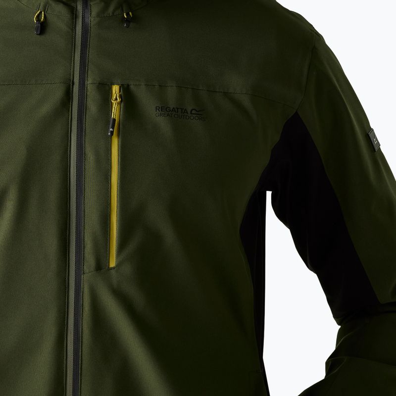 Pánská nepromokavá bunda REGATTA Birchdale II dark khaki/black 9
