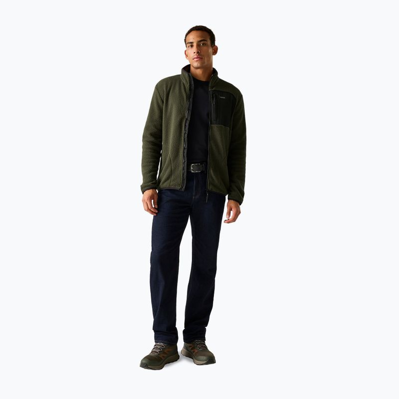Pánská fleecová mikina REGATTA Frankie Borg dark khaki/black 2