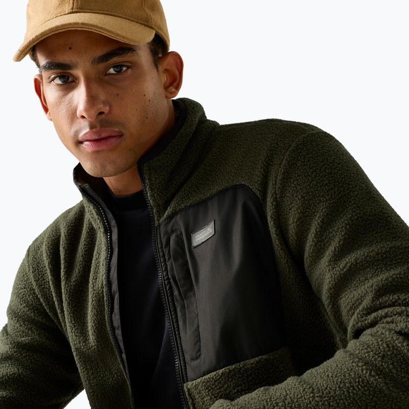 Pánská fleecová mikina REGATTA Frankie Borg dark khaki/black 6