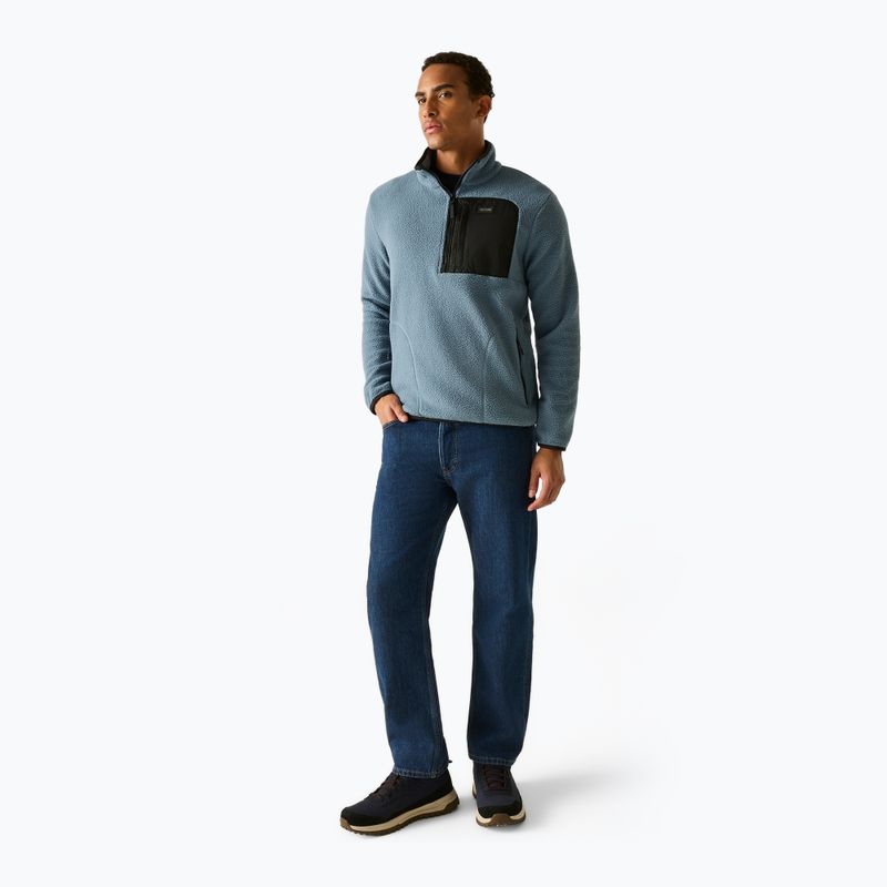 Pánská fleecová mikina REGATTA Frankie Borg Half Zip grey mirage/black 2
