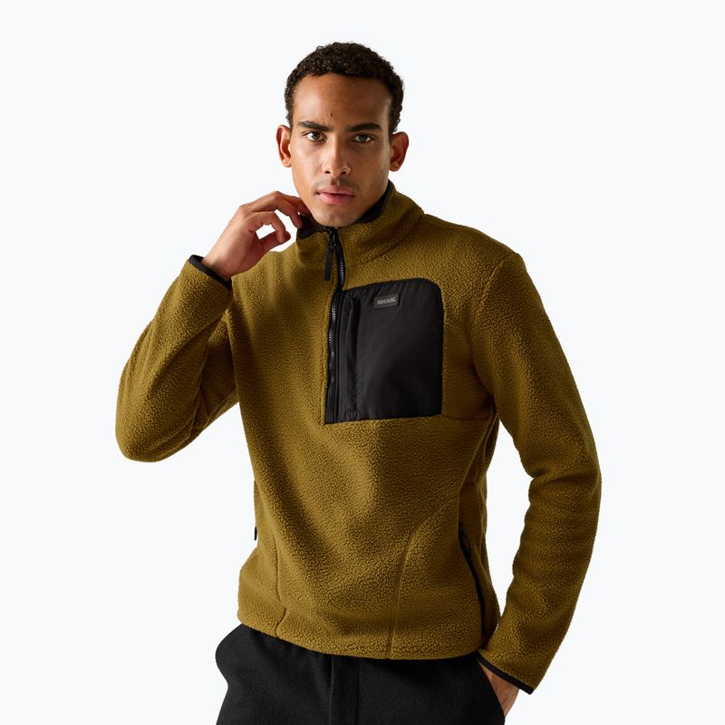 Pánská fleecová mikina REGATTA Frankie Borg Half Zip rich tan/black 3