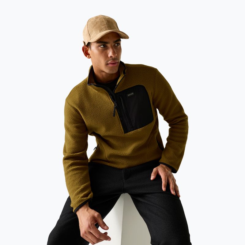 Pánská fleecová mikina REGATTA Frankie Borg Half Zip rich tan/black 4