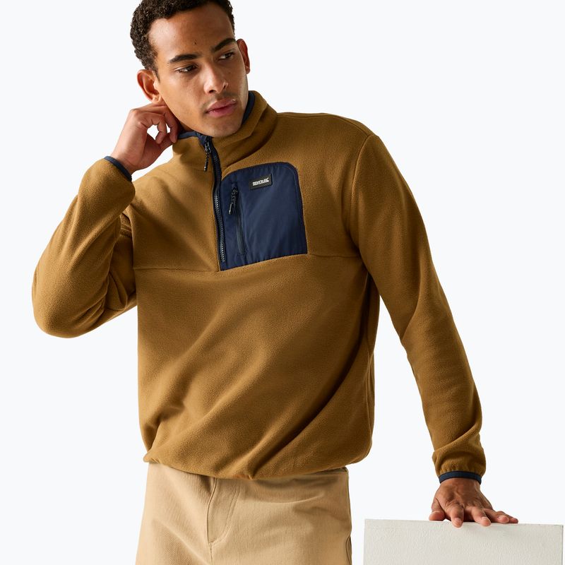 Pánská fleecová mikina REGATTA Frankie Half Zip rich tan/navy 4